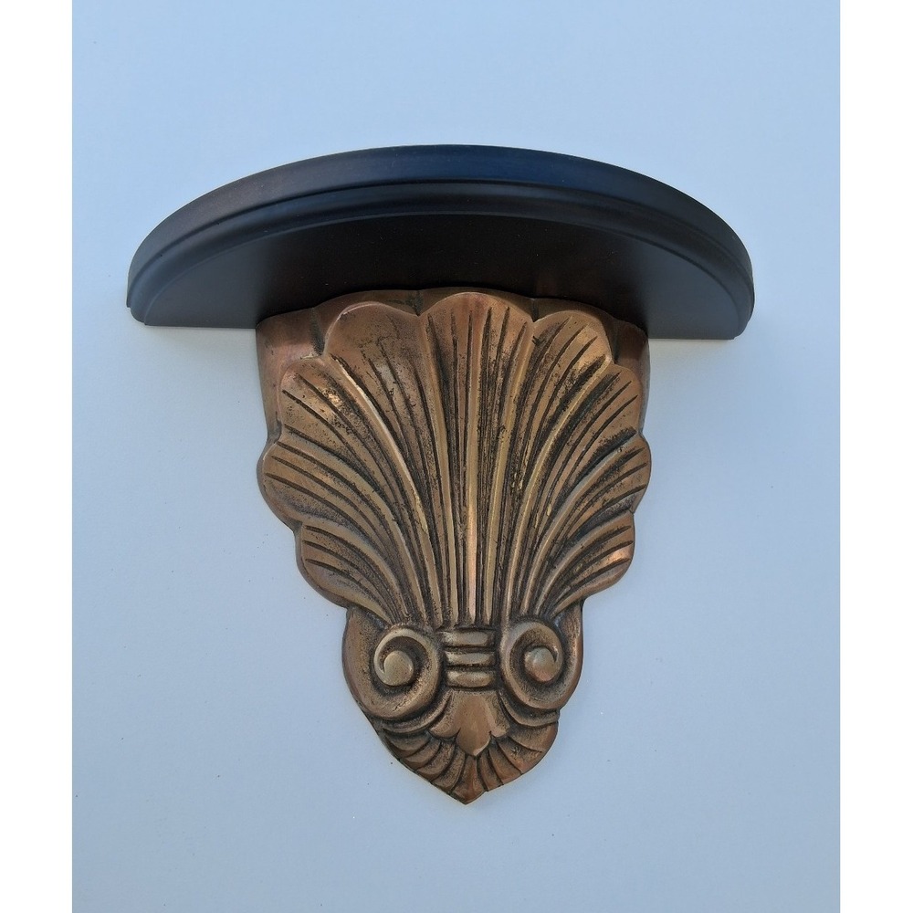 Vintage‎ 1991 Decorative Wall Shelf Faux Bronze Corbel Hollywood Regency Accent